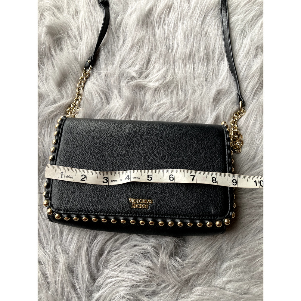 Victoria's Secret Purse Black Chain Strap Stud Crossbody Shoulder Bag Womens - Picture 11 of 12